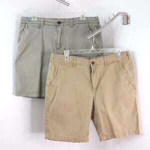 2pc Mens 38 & 38W Urban Pipeline Unionbay Casual Khaki Bermuda Shorts Bundle Lot